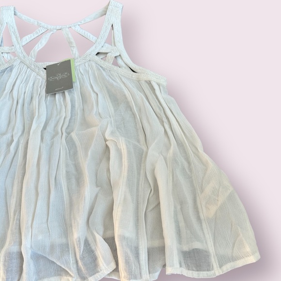 NWT Women’s Anthropologie Vanessa Virginia Cream Embroidered Strap Boho Tank 6 - Picture 2 of 12